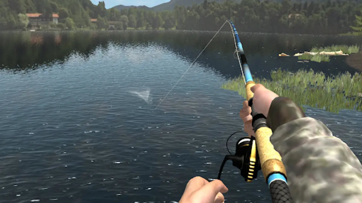Vista em primeira pessoa junto a um rio em Professional Fishing 2